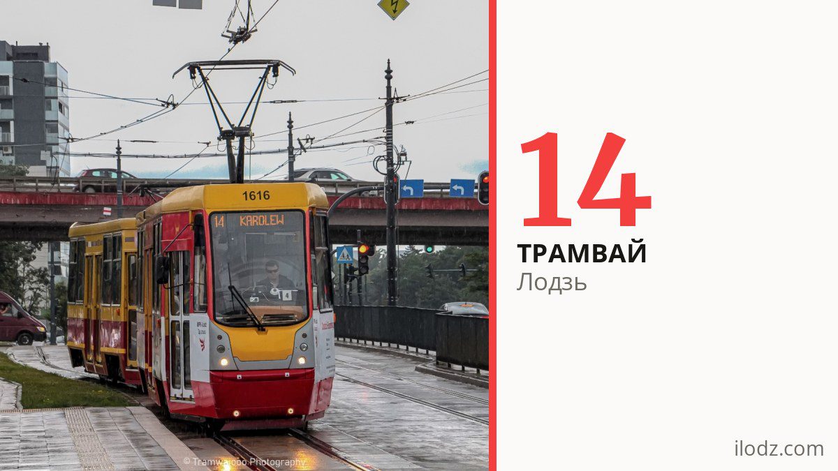 Трамвай 14 в Лодзи